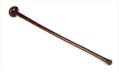 Lot 108 - Knobkerrie. A Zulu hardwood knobkerrie, probably circa 1900