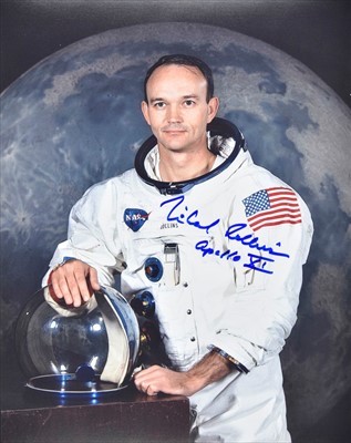 Lot 368 - Collins (Michael, 1930-). Signed three-quarter length portrait of Collins in his spacesuit