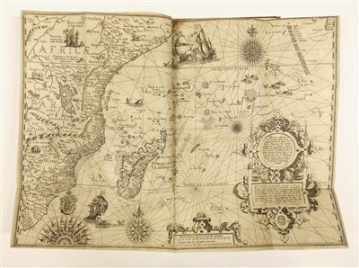 Lot 43 - Linschoten (Jan Huyghen van). Navigatio ac itinerarium in orientalem, 1st edition in Latin, 1599