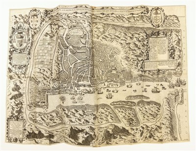 Lot 43 - Linschoten (Jan Huyghen van). Navigatio ac itinerarium in orientalem, 1st edition in Latin, 1599