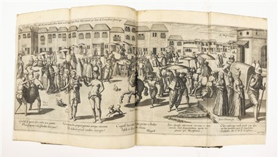 Lot 43 - Linschoten (Jan Huyghen van). Navigatio ac itinerarium in orientalem, 1st edition in Latin, 1599