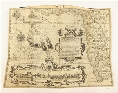 Lot 43 - Linschoten (Jan Huyghen van). Navigatio ac itinerarium in orientalem, 1st edition in Latin, 1599