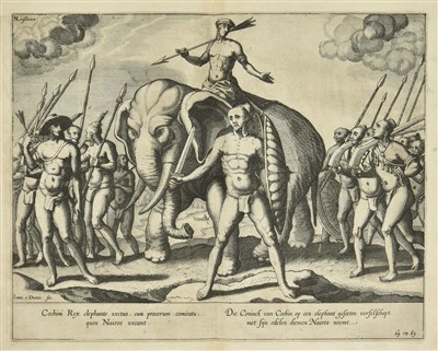 Lot 43 - Linschoten (Jan Huyghen van). Navigatio ac itinerarium in orientalem, 1st edition in Latin, 1599