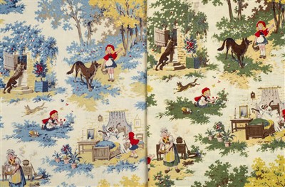 Lot 178 - Nursery fabric. Little Red Riding Hood, France: Marignan, 1950s
