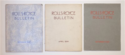 Lot 24 - Rolls-Royce Bulletin. April 1934, December 1937 and September 1938