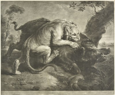 Lot 217 - Earlom (Richard). The Lion and the Boar, 1772