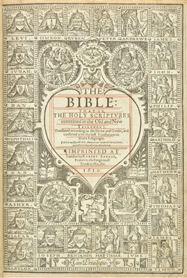 Lot 300 - Bible [English]. The Bible: That is the Holy Scriptures..., London: Robert Barker, 1610/1611