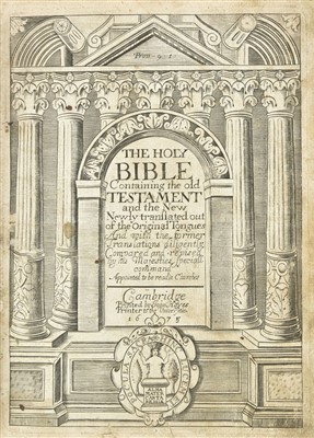 Lot 302 - Bible [English]. Holy Bible Containing the Old Testament and the New, Cambridge, 1675