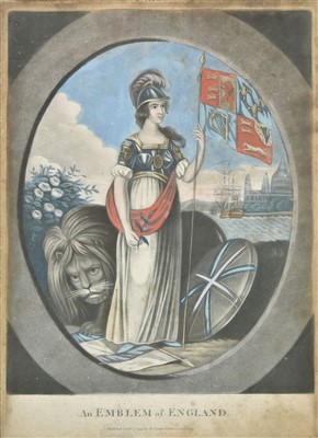 Lot 231 - Mezzotint Drolls. The four emblems of Great Britain, 1799