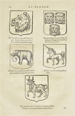Lot 350 - Bara (Hierome de). Le Blason des Armoiries, Paris, 1628