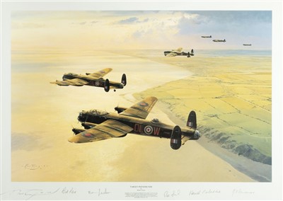 Lot 154 - Taylor (Robert, 1946 -). Target Peenemunde, multi-signed colour print