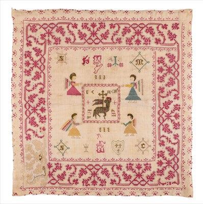 Lot 143 - Chalice Veil. A late 16th/early 17th century embroidery, Italian