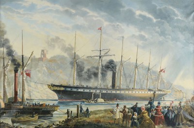 Lot 336 - Ing (Harold Vivien) S.S. Great Britain leaving Bristol, circa 1950