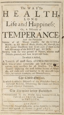 Lot 382 - Tryon (Thomas). The Way to Health, 1698