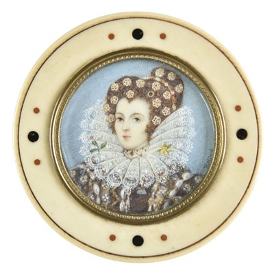 Lot 257 - After Nicholas Hilliard (1547-1619). Queen Elizabeth I, early 20th century