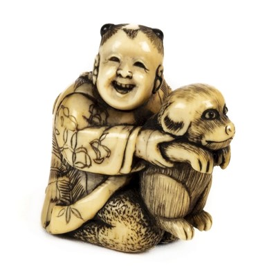 Lot 86 - Netsuke. A fine Japanese Meiji period ivory netsuke