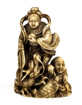 Lot 95 - Okimono. A fine Japanese Meiji period ivory okimono
