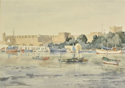 Lot 414 - Holmes (Kenneth, 1906-1994). Rhodes Harbour, Salzburg Castle, & Near Boston