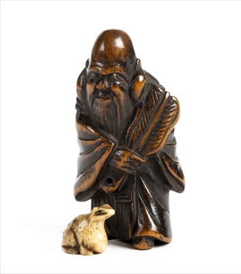 Lot 90 - Netsuke. A fine Japanese Meiji period ivory netsuke