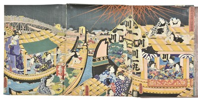 Lot 329 - Kunisada I (Utagawa, 1786-1865, & Kunisada II, 1823-1880). 12 Colour Woodblock Triptychs, c. 1860s