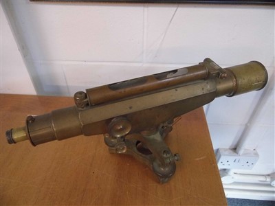 Lot 66 - Theodolite. An Edwardian brass Stanley theodolite