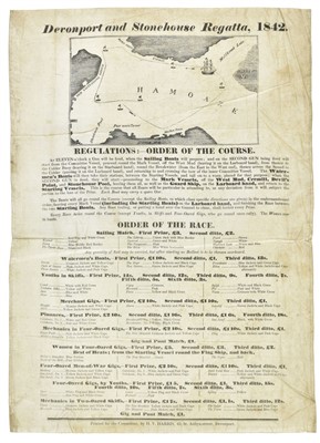 Lot 93 - Plymouth & Devonport. Regatta Broadside, 1842