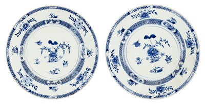 Lot 75 - Chargers. Two 18th century Chinese porcelain chargers