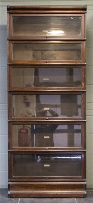 Lot 124 - Bookcase. A 1920s Globe Wernicke 6-tier bookcase