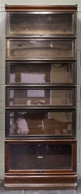 Lot 123 - Bookcase. A 1920s Globe Wernicke  6-tier bookcase