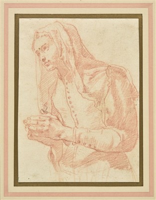 Lot 227 - Attributed to Matteo Rosselli (1578 - 1650). Study of a Young Woman in Prayer