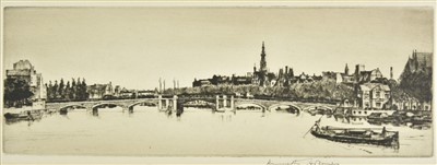 Lot 437 - Holmes (Kenneth, 1906-1994). Shot Tower, Old Waterloo Bridge, Amstel Bridge
