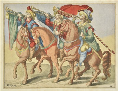 Lot 237 - De Gheyn (Jacques II, 1565-1629). Trumpet Players