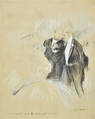 Lot 402 - Forain (Jean Louis, 1852-1931).  '...n'insiste pas le père est ruiné!'