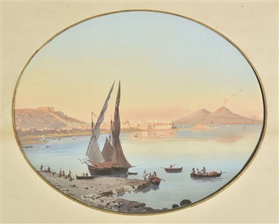 Lot 313 - Scoppa. The Bay of Naples with Mount Vesuvius smoking
