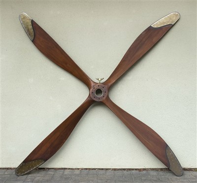 Lot 128 - Propeller. A rare WWI FE2b 4-blade pusher propeller