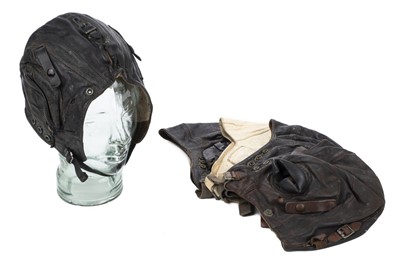 Lot 162 - WWII flying helmets. B and C Type leather flying helmets