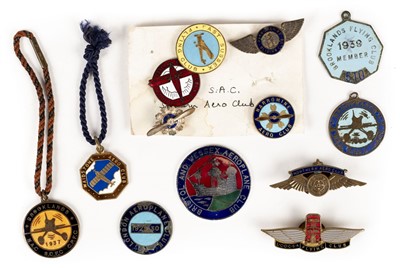 Lot 80 - Civil Aviation & Private Flying Club Membership Badges, circa 1920s-1940s