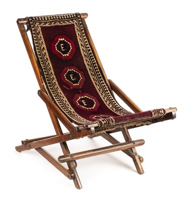 Lot 2 - Ships steamer. A late Victorian ship's teak steamer chair
