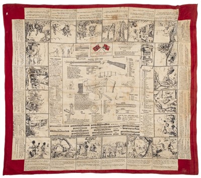 Lot 190 - Martini-Henry Rifle. A Fulton's military handkerchief, Patent No. 10774, late 19th century