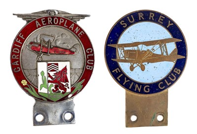 Lot 90 - Flying Club Car Badges, two rare Aero Club badges c.1930-40s