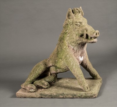 Lot 42 - Boar. Large terracotta Boar sculpture