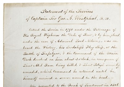 Lot 247 - Napoleonic Era Naval Archive. Archive of Admiral Sir George Augustus Westphal