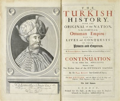 Lot 156 - Knolles (Richard, & Paul Rycaut). The Turkish History, 1st collection edition, 1687