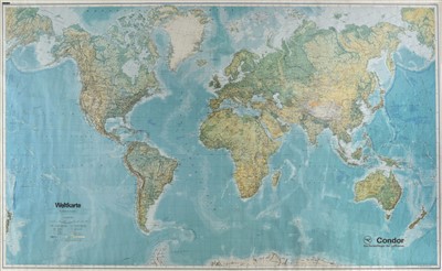 Lot 133 - World. Weltkarte. Condor die Ferienflieger der Lufthansa, circa 1975