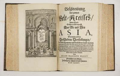 Lot 9 - Mallet (Allain Manesson). Beschreibung des gantzen Welt-Kreisses, 1st edition in German, 1684