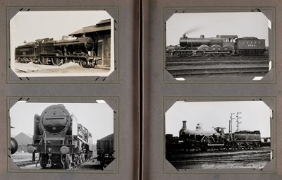 Lot 813 - Railways. 3 albums of postcards & photos, 20th c.