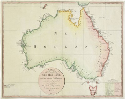 Lot 8 - Australia. Lindner (F. L.), Karte von Neu Holland, 1814