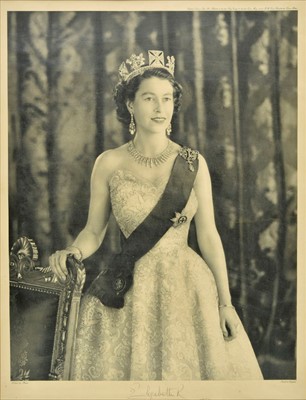 Lot 373 - Elizabeth II (Queen of Great Britain & Philip, Duke of Edinburgh). Pair of studio portraits, 1956