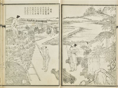 Lot 142 - China. La culture du riz illustrée, Shanghai: Tien-shi-chai Photo-lithographic works, [1879]