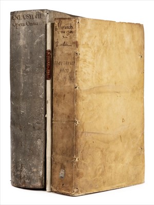 Lot 115 - Piccolomini (Sylvius Aeneas, Pope Pius II). Opera, Basel, 1571, & Plutarch, Parallela, 1533